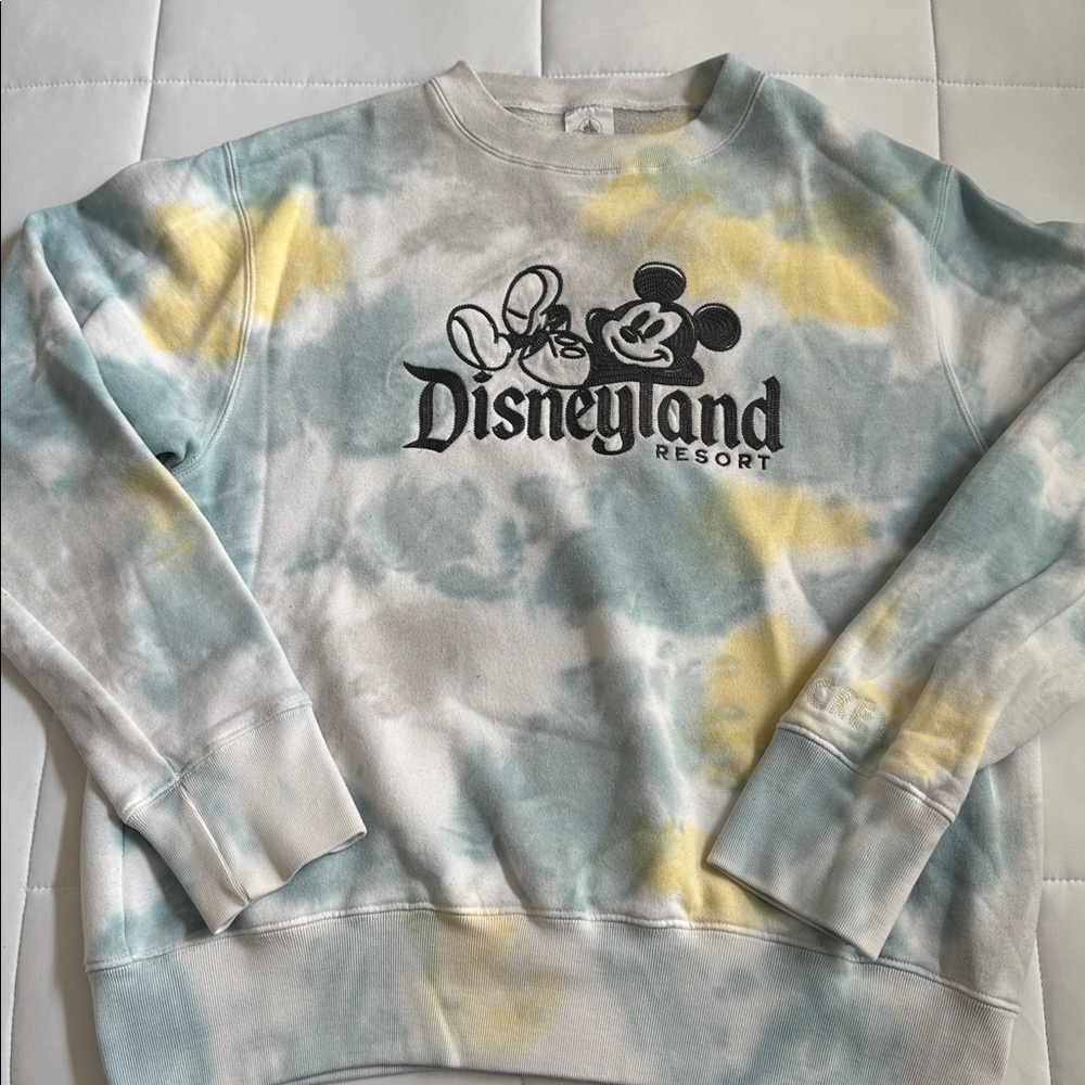 Disney Tie-Dye Crew Neck Sweater - Blue, Yellow, White
